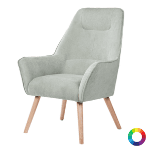 Fauteuil Design et Garni en Bois et Tissu CHARLINE