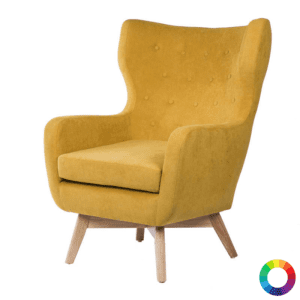 Fauteuil Design et Garni en Bois et Tissu DORINDA