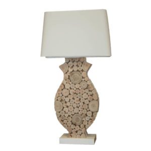 Lampe de table en bois d'Eucalyptus JEANNE